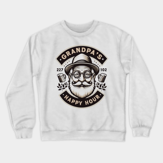 Grandpa's Happy Hour Crewneck Sweatshirt by Trendsdk